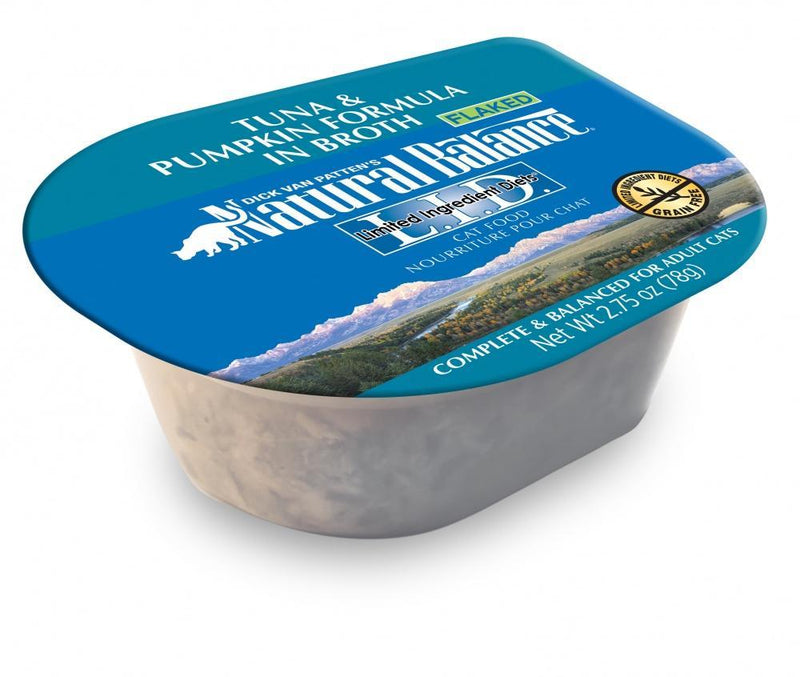 Natural Balance L.I.D. Limited Ingredient Diet Flaked Tuna & Pumpkin in Broth Cat Food Cup