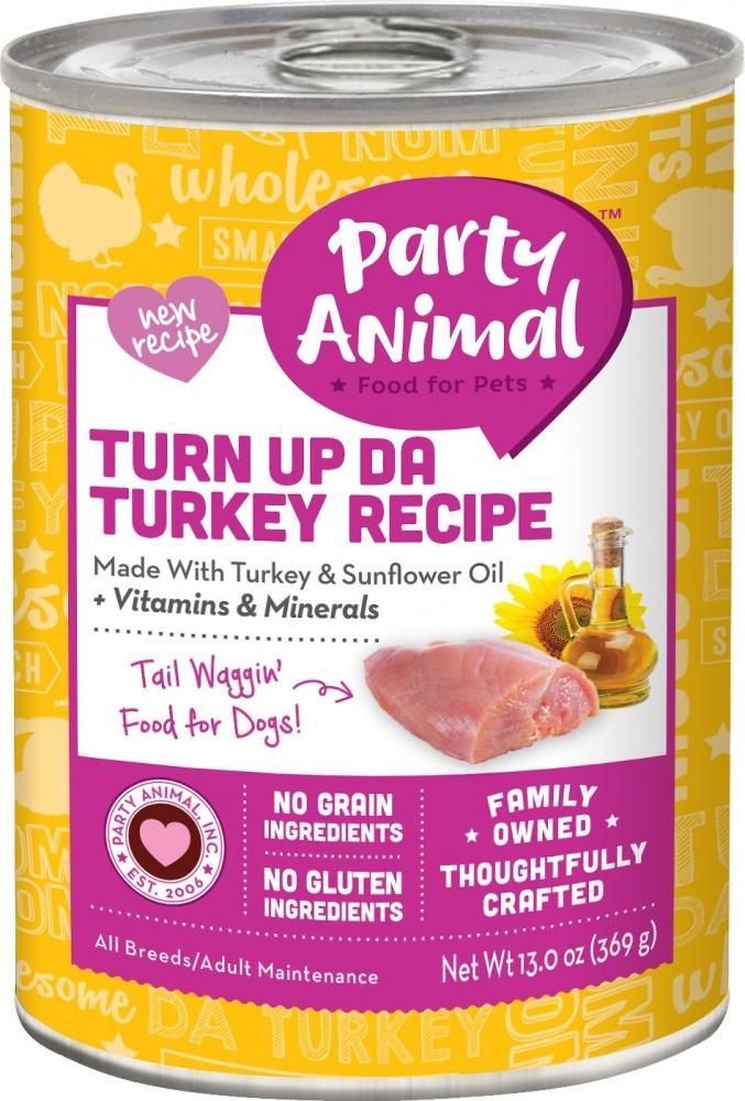 Party Animal Grain Free Turn Up Da Turkey Canned Dog Food