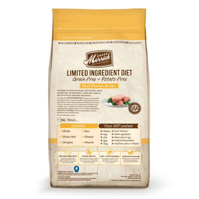 Merrick Limited Ingredient Diet Grain Free Real Chicken Recipe Dry Cat Food