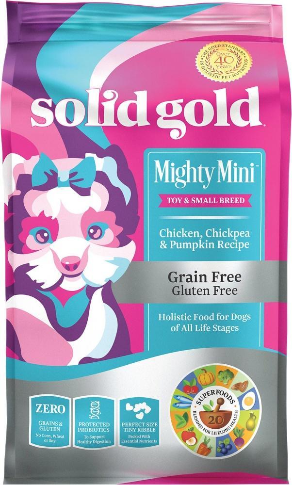 Solid Gold Grain Free Mighty Mini Chicken, Chickpea, & Pumpkin Toy & Small Breed Dry Dog Food