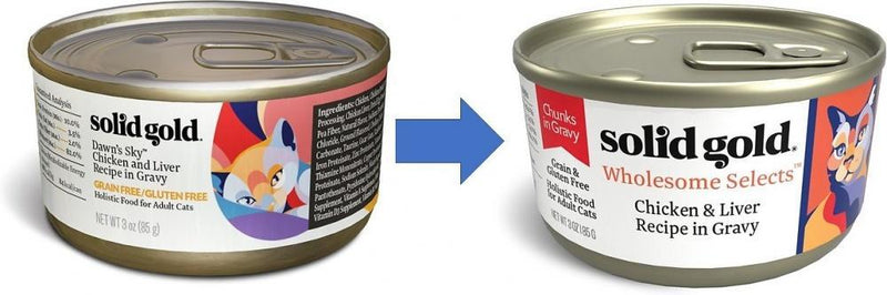 Solid Gold Wholesome Selects Grain Free Chicken & Liver in Gravy Recipe Canned Cat Food