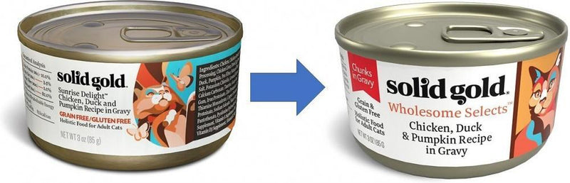 Solid Gold Wholesome Selects Grain Free Chicken, Duck, & Pumpkin in Gravy Recipe Canned Cat Food