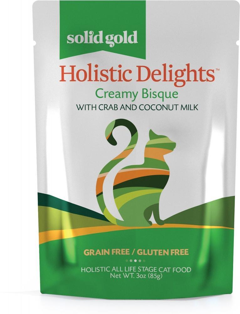 Solid Gold Grain Free Holistic Delights Crab & Coconut Milk Creamy Bisque Cat Food Pouches