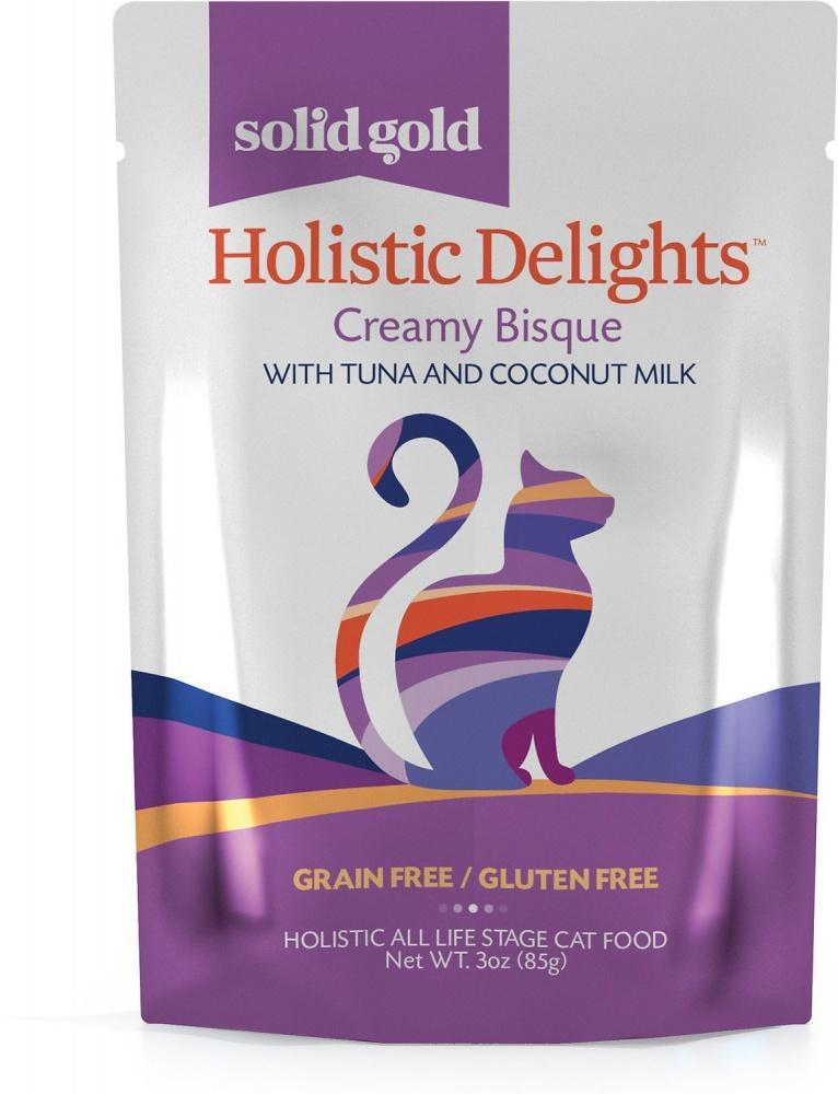 Solid Gold Grain Free Holistic Delights Tuna & Coconut Milk Creamy Bisque Cat Food Pouches