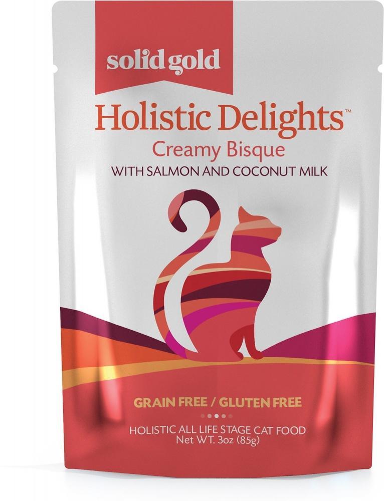 Solid Gold Grain Free Holistic Delights Salmon & Coconut Milk Creamy Bisque Cat Food Pouches