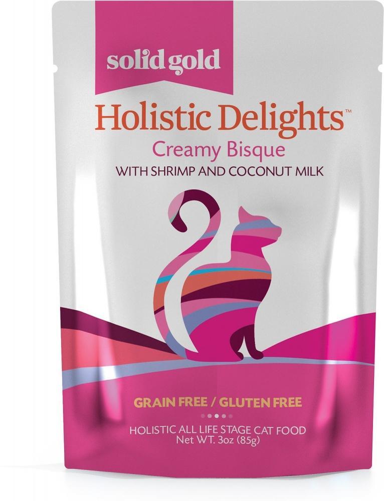 Solid Gold Grain Free Holistic Delights Shrimp & Coconut Milk Creamy Bisque Cat Food Pouches