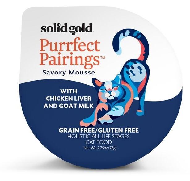 Solid Gold Grain Free Purrfect Pairings Chicken Liver & Goat Milk Savory Mousse Cat Food Tray