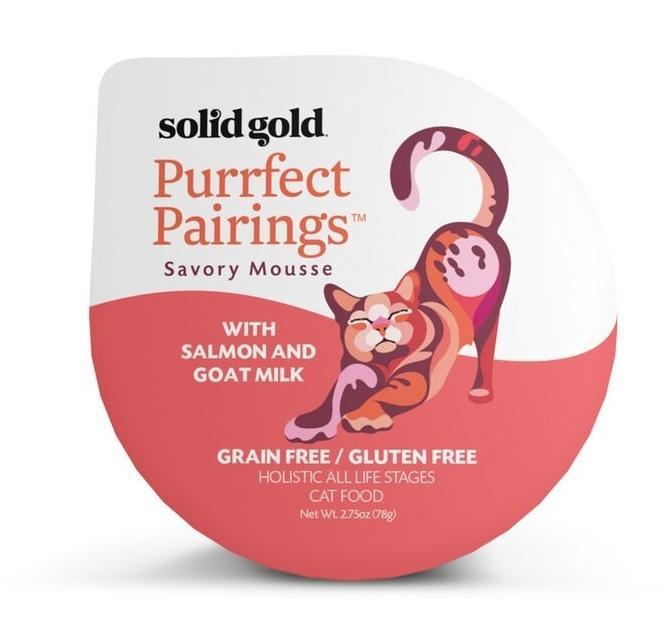 Solid Gold Grain Free Purrfect Pairings Salmon & Goat Milk Savory Mousse Cat Food Tray