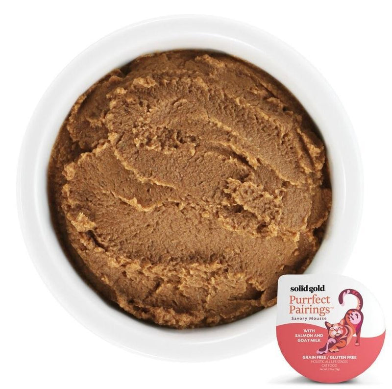 Solid Gold Grain Free Purrfect Pairings Salmon & Goat Milk Savory Mousse Cat Food Tray