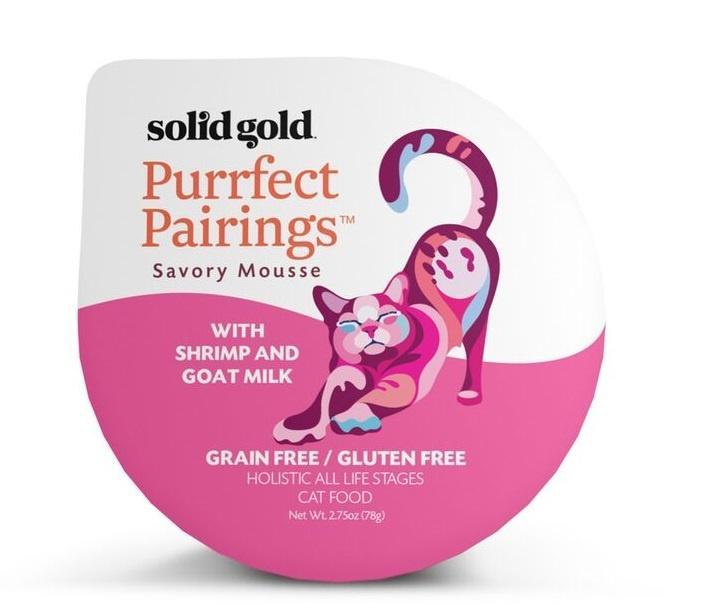 Solid Gold Grain Free Purrfect Pairings Shrimp & Goat Milk Savory Mousse Cat Food Tray