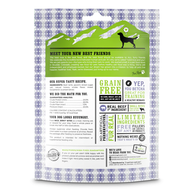 I And Love And You Nice Jerky Grain Free Beef & Lamb Dog Treats