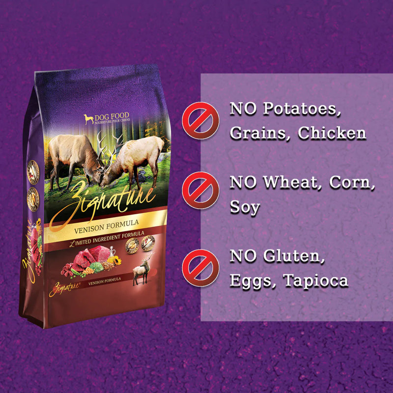 Zignature Limited Ingredient Diet Grain Free Venison Recipe Dry Dog Food