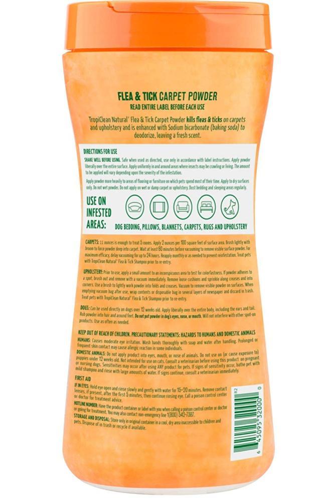 Tropiclean Flea and Tick Carpet & Pet Powder