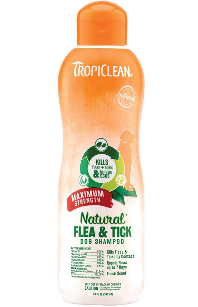 Tropiclean Natural Flea & Tick Maximum Strength Dog Shampoo