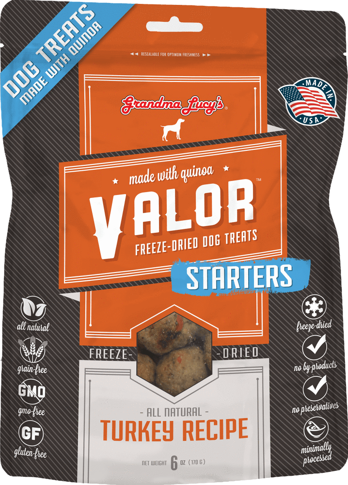 Grandma Lucy's Valor Starters Grain Free Turkey Recipe Freeze Dried Dog Treats