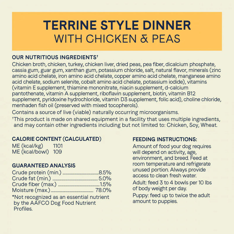 Canidae Grain Free PURE Petite Small Breed Terrine Style Dinner Pate with Chicken and Peas Wet Dog Food