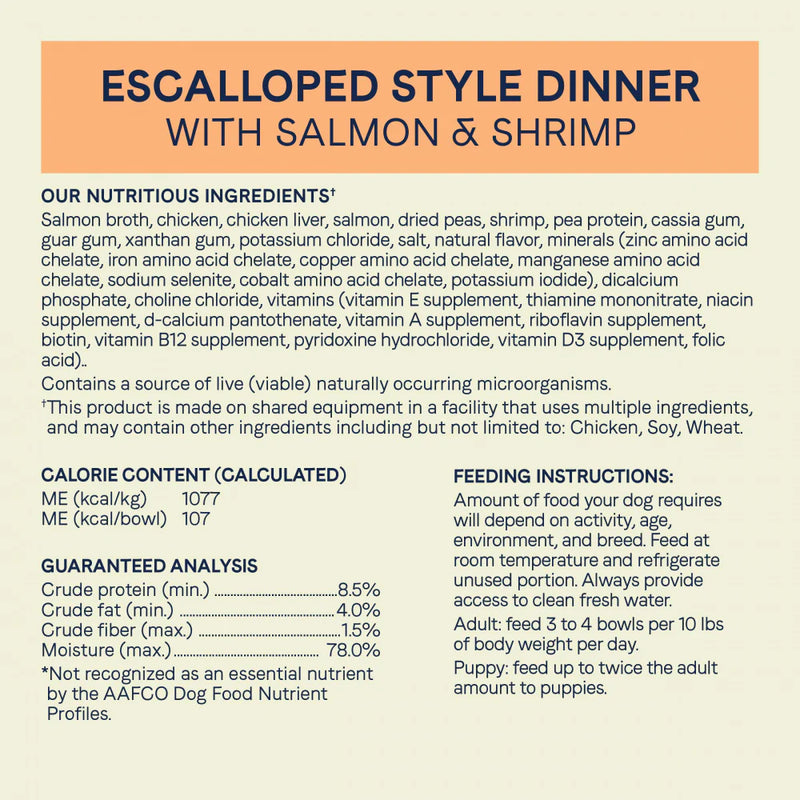 Canidae Grain Free PURE Petite Small Breed Escalloped Style Dinner Pate with Salmon and Shrimp Wet Dog Food