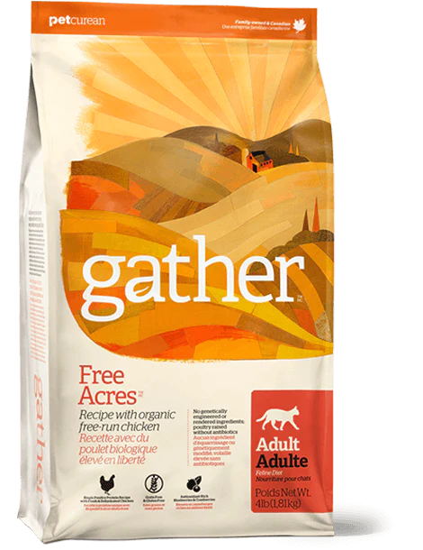 Petcurean Gather Free Acres Organic Free-Run Grain Free Chicken Recipe Adult Dry Cat Food