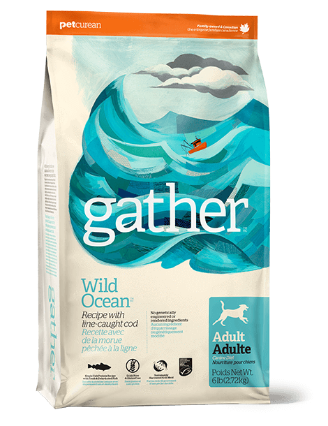 Petcurean Gather Grain Free Wild Ocean Line-Caught Cod Recipe Adult Dry Dog Food