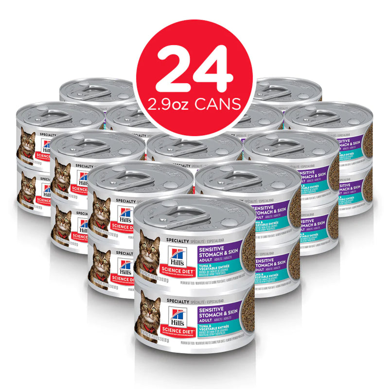 Hill's Science Diet Adult Grain Free Sensitive Stomach & Skin Tuna & Vegetable Entree Canned Cat Food