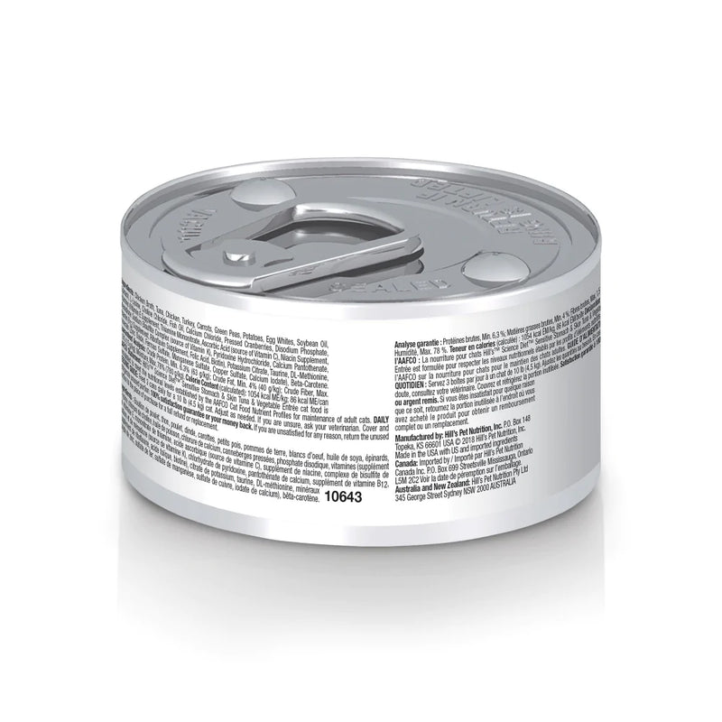 Hill's Science Diet Adult Grain Free Sensitive Stomach & Skin Tuna & Vegetable Entree Canned Cat Food