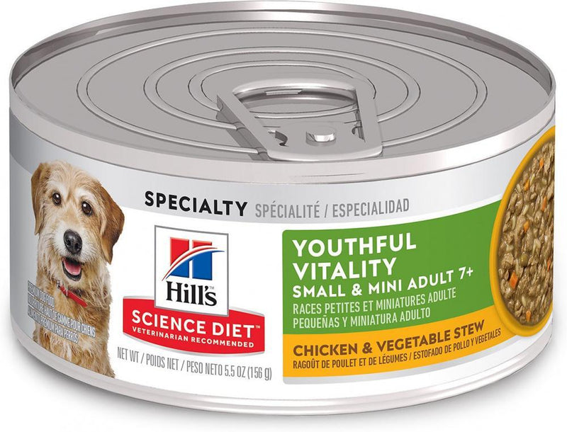 Hill's Science Diet Adult 7+ Small & Toy Breed Youthful Vitality Chicken & Vegetables Stew Canned Dog Food