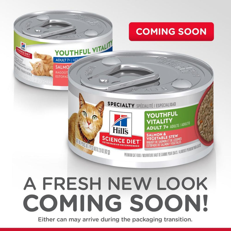 Hill's Science Diet Adult 7+ Youthful Vitality Salmon & Vegetable Stew Canned Cat Food