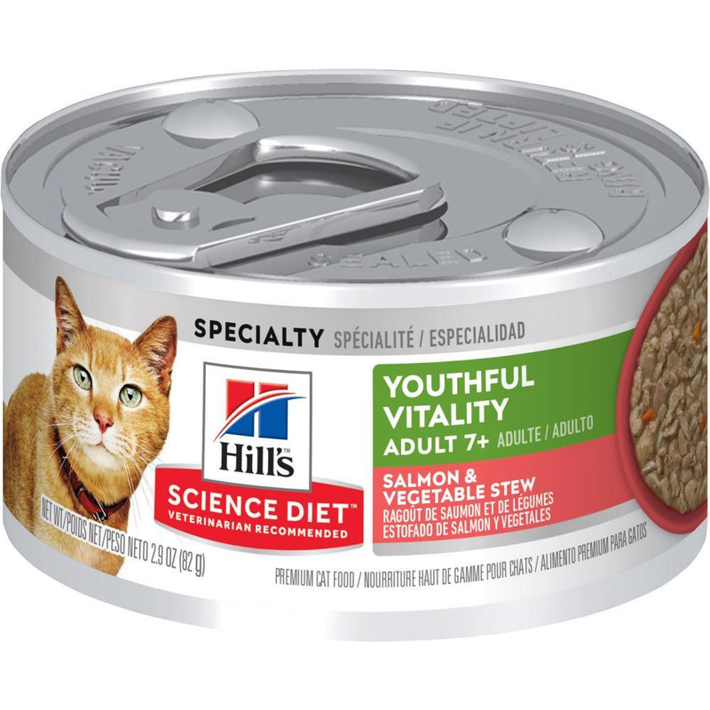 Hill's Science Diet Adult 7+ Youthful Vitality Salmon & Vegetable Stew Canned Cat Food