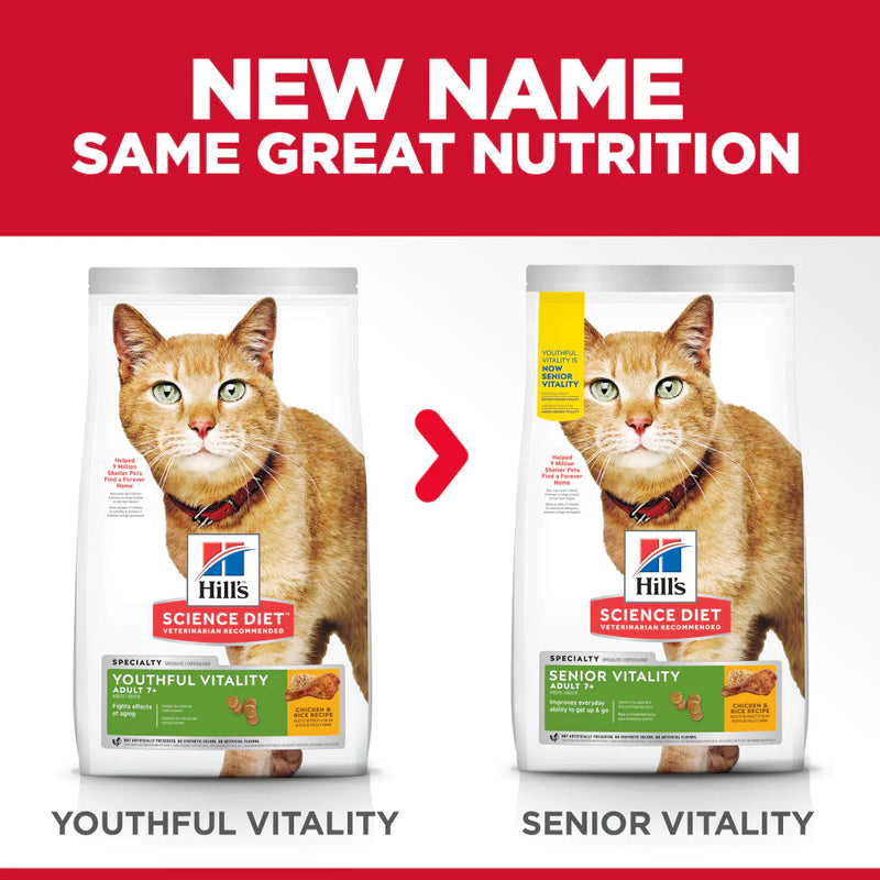 Hill's Science Diet Adult 7+ Senior Vitality Chicken Recipe Dry Cat Food