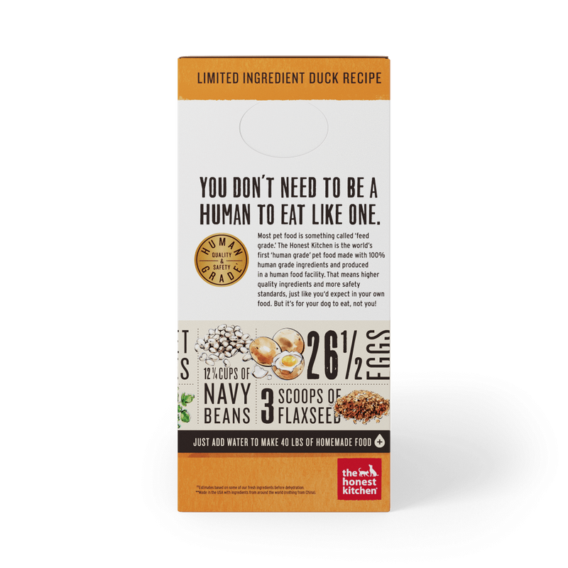 The Honest Kitchen Limited Ingredient Duck Recipe Dehydrated Dog Food