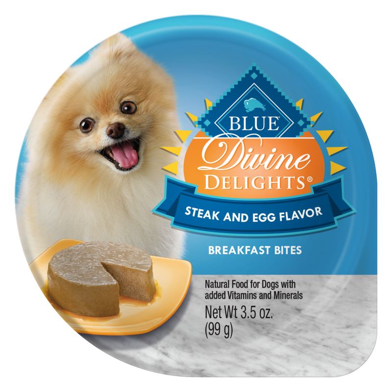 Blue Buffalo Blue Delights Small Breed Steak & Egg Breakfast Bites Pate Dog Food Cup