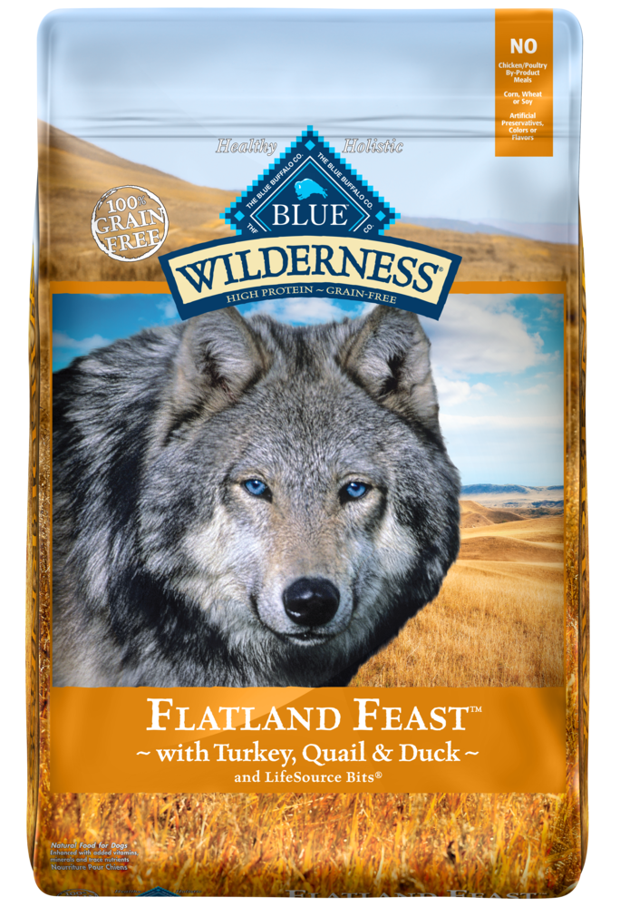 Blue Buffalo Wilderness Grain Free Flatland Feast Turkey, Quail, & Duck Recipe Natural Dry Dog Food