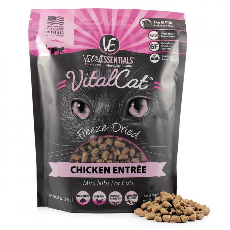 Vital Essentials Freeze Dried Grain Free Chicken Mini Nibs Entree for Cats Food