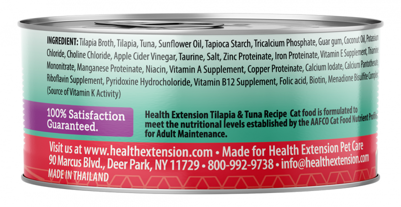 Health Extension Grain Free Tilapia and Tuna Recipe Canned Cat Food