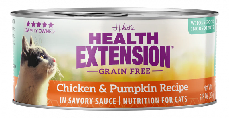 Health Extension Grain Free Chicken and Pumpkin Recipe Canned Cat Food