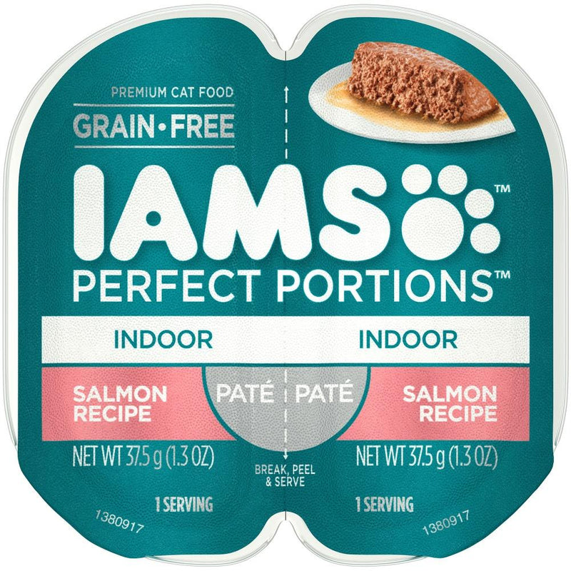 Iams Perfect Portions Indoor Salmon Pate Wet Cat Food Tray