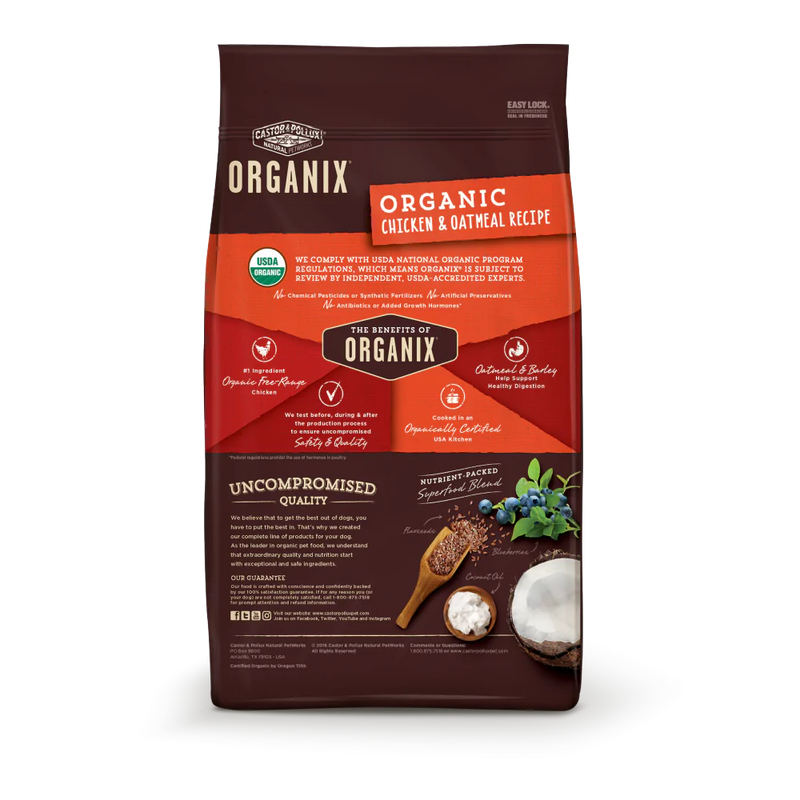 Castor and Pollux Organix Organic Chicken and Oatmeal Dry Dog Food