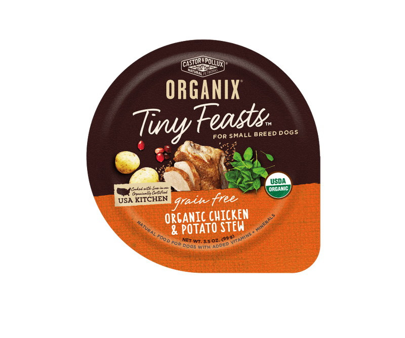 Castor and Pollux Organix Tiny Feasts Grain Free Organic Chicken and Potato Stew Wet Dog Food