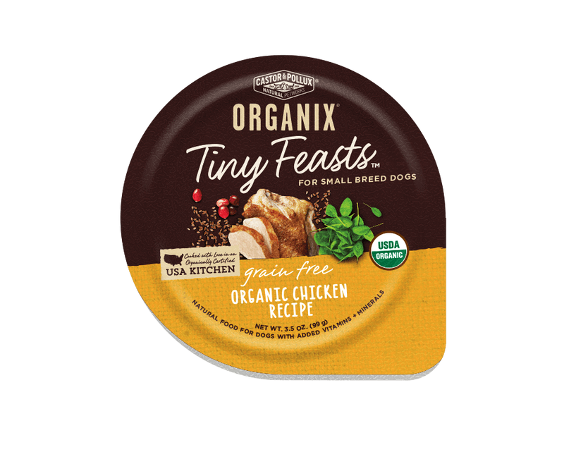 Castor and Pollux Organix Tiny Feasts Grain Free Organic Chicken Pate Wet Dog Food