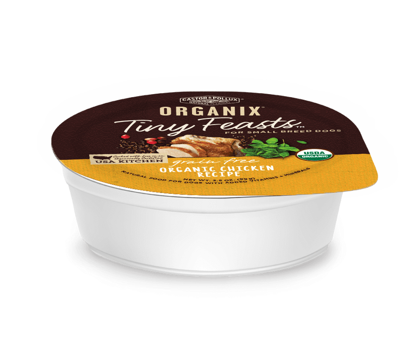 Castor and Pollux Organix Tiny Feasts Grain Free Organic Chicken Pate Wet Dog Food