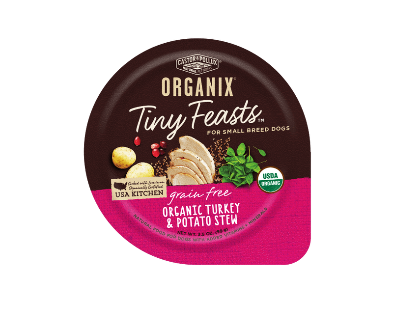 Castor and Pollux Organix Tiny Feasts Grain Free Organic Turkey and Potato Stew Wet Dog Food