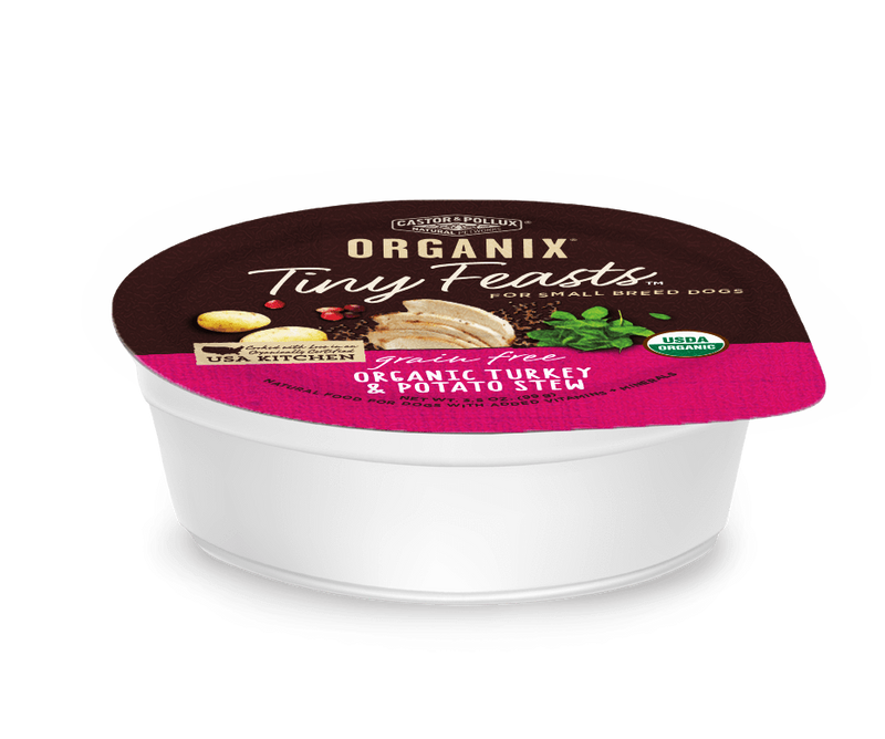 Castor and Pollux Organix Tiny Feasts Grain Free Organic Turkey and Potato Stew Wet Dog Food