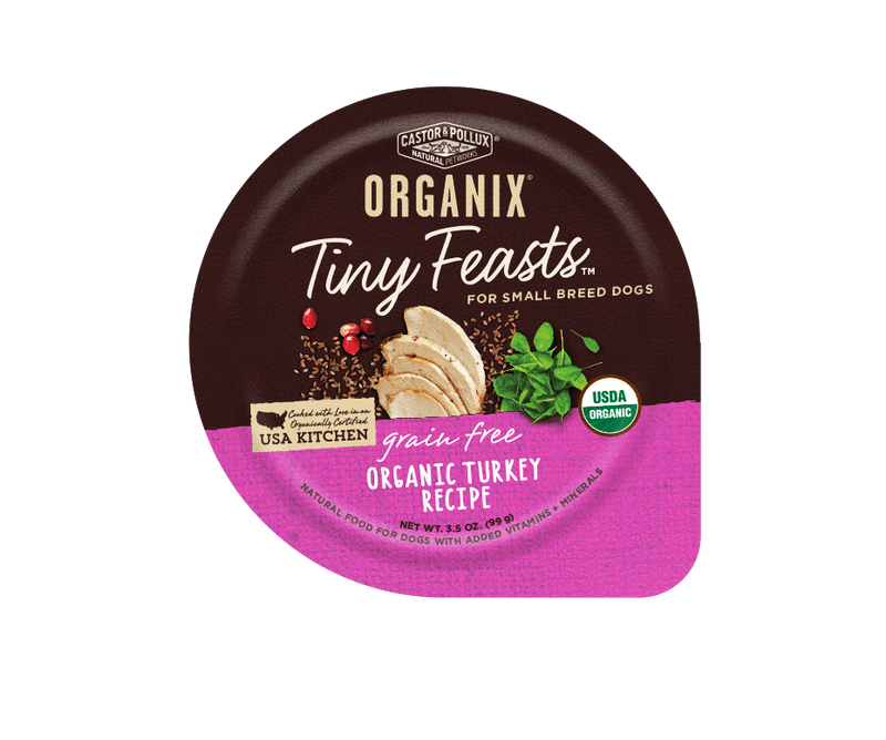 Castor and Pollux Organix Tiny Feasts Grain Free Organic Turkey Pate Wet Dog Food