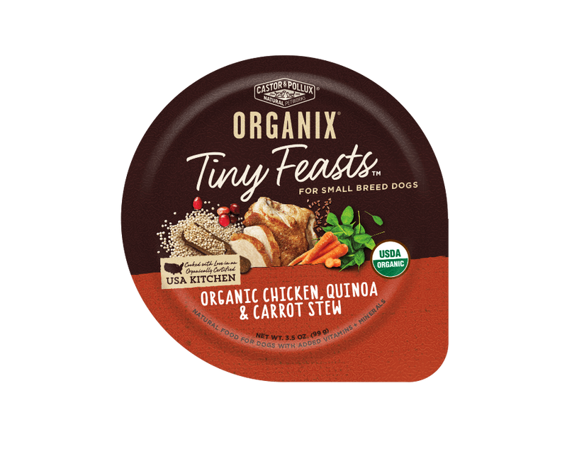 Castor and Pollux Organix Tiny Feasts Organic Chicken, Quinoa, and Carrot Stew Wet Dog Food