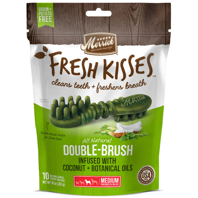 Merrick Fresh Kisses Grain Free Coconut Oil and Botanicals Medium Dental Dog Treats