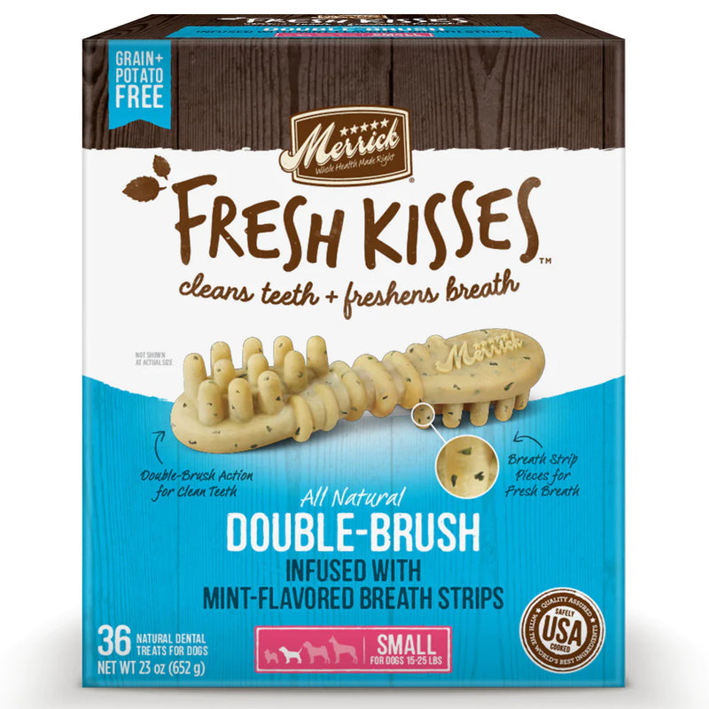 Merrick Fresh Kisses Grain Free Mint Breath Strips Small Dental Dog Treats