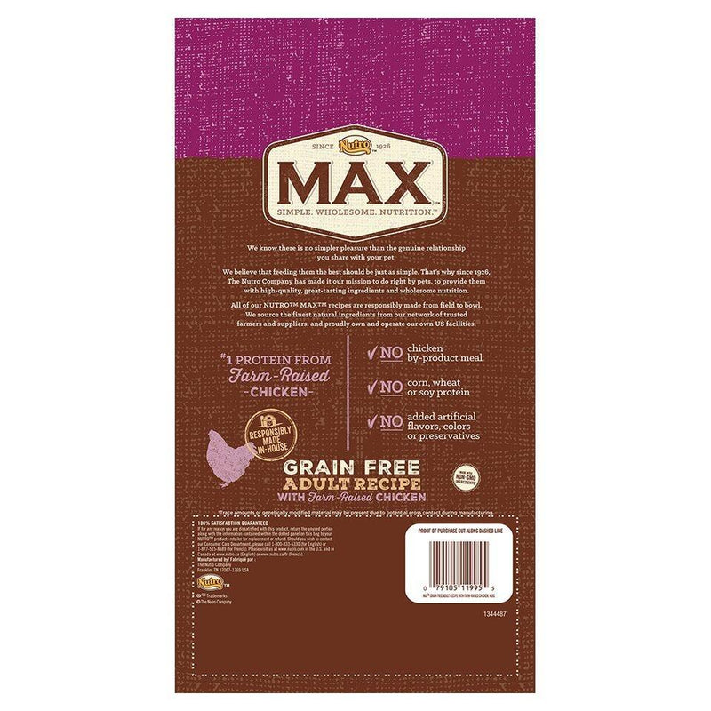 Nutro Max Adult Grain Free Recipe With Farm Raised Chicken Dry Dog Food