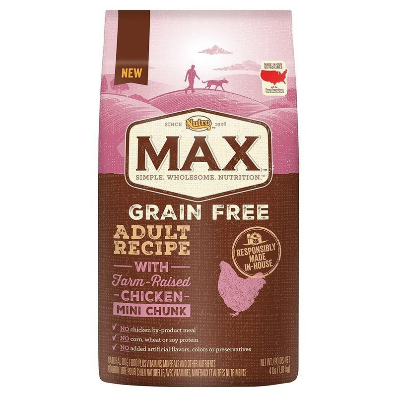 Nutro Max Adult Grain Free Recipe With Farm Raised Chicken Mini Chunk Dry Dog Food