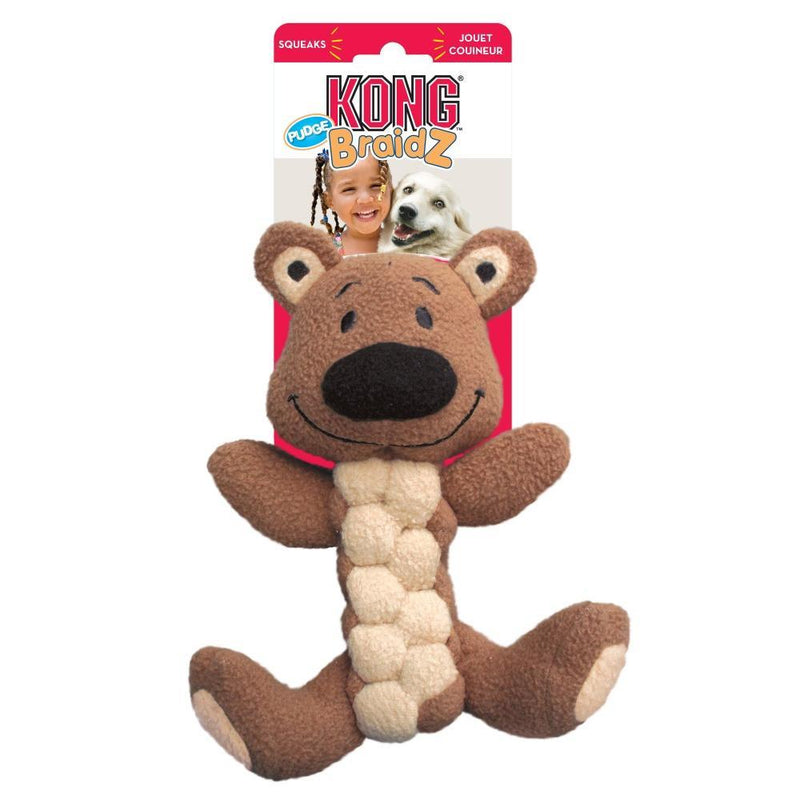KONG Pudge Braidz Bear Dog Toy
