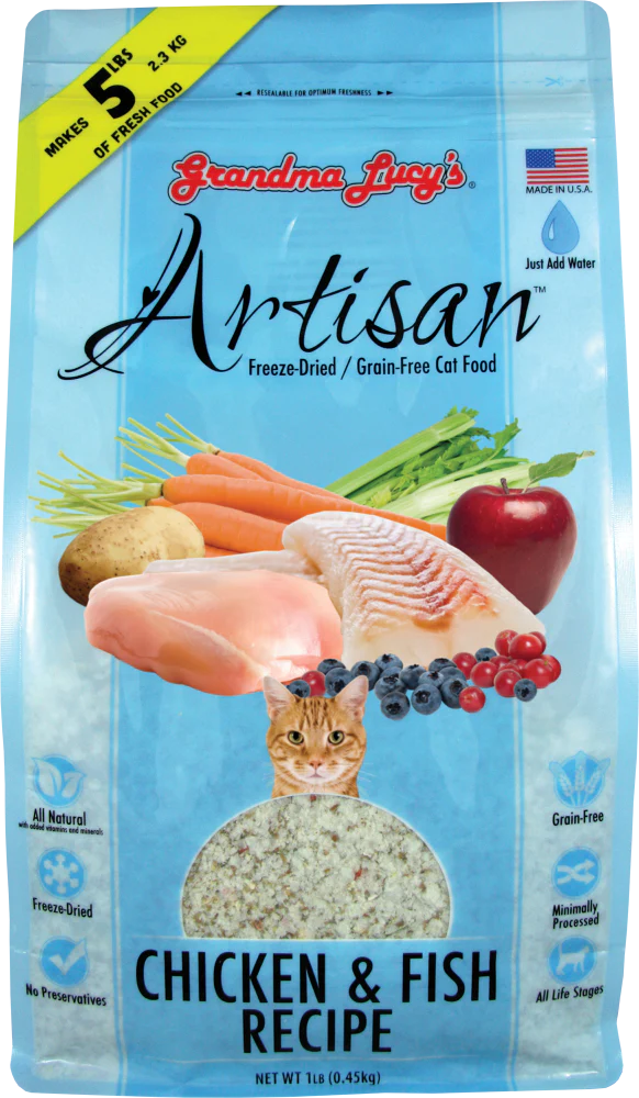 Grandma Lucy's Artisan Grain-Free  Chicken and Fish Freeze-Dried Cat Food